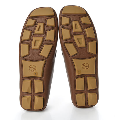 Gucci Calfskin Mens Web Sylvie Web Buckle Driver Loafers 8 Brown 5 of 11