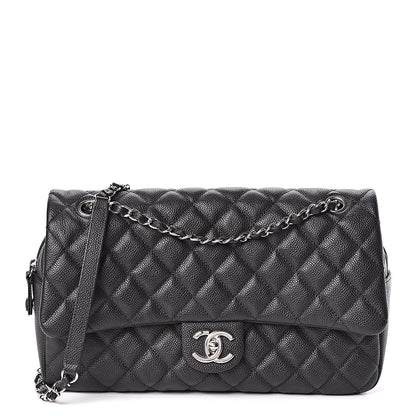 Chanel Caviar Quilted Jumbo Easy Flap Black 1 of 13
