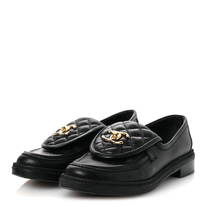 Chanel Lambskin Quilted CC Turnlock Loafers 37 Black 37 Black 4 of 13