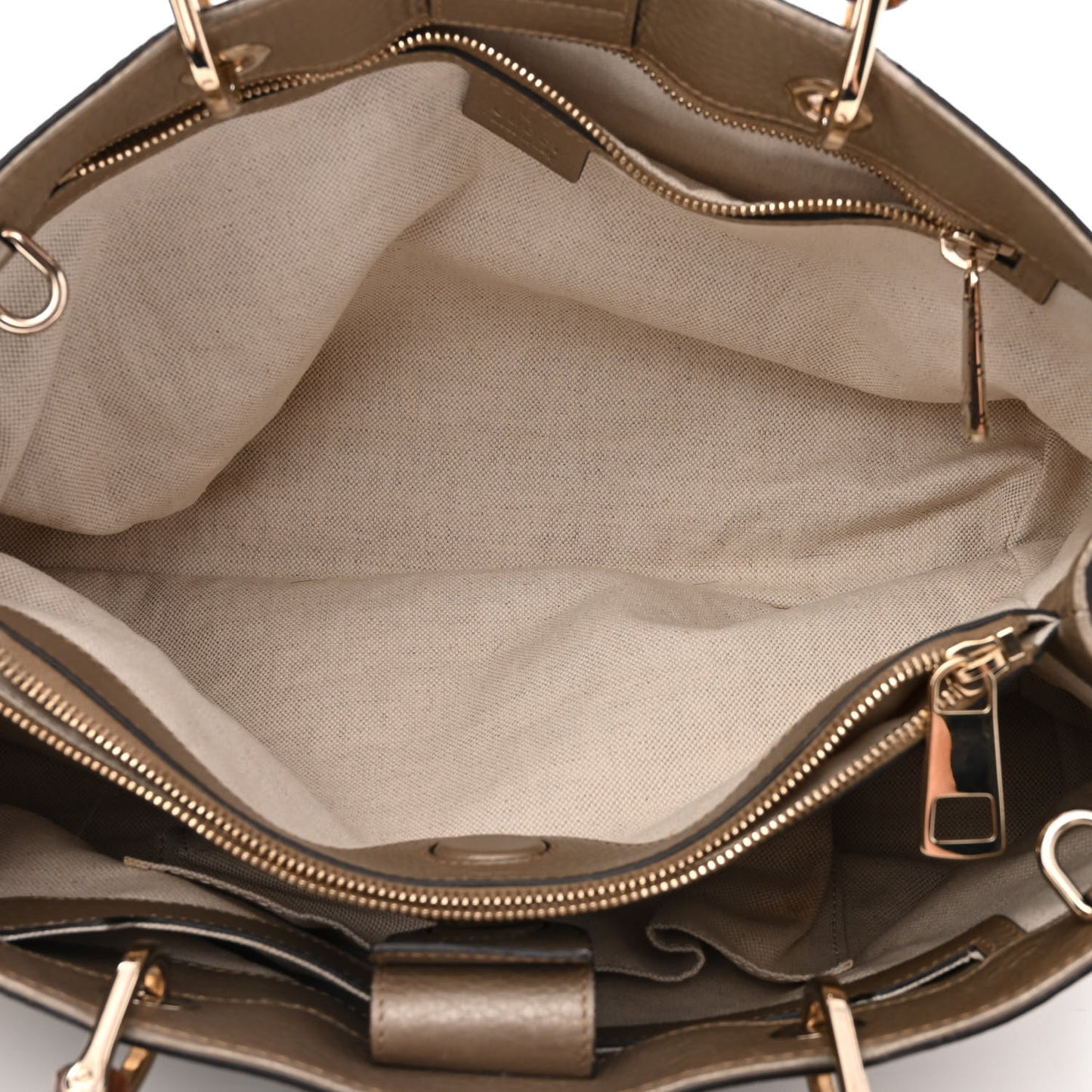 Metallic Pebbled Calfskin Medium Bamboo Shopper Tote Golden Beige