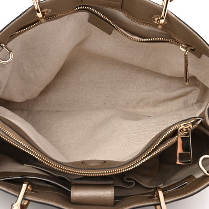 Gucci Metallic Pebbled Calfskin Medium Bamboo Shopper Tote Golden Beige 6 of 13
