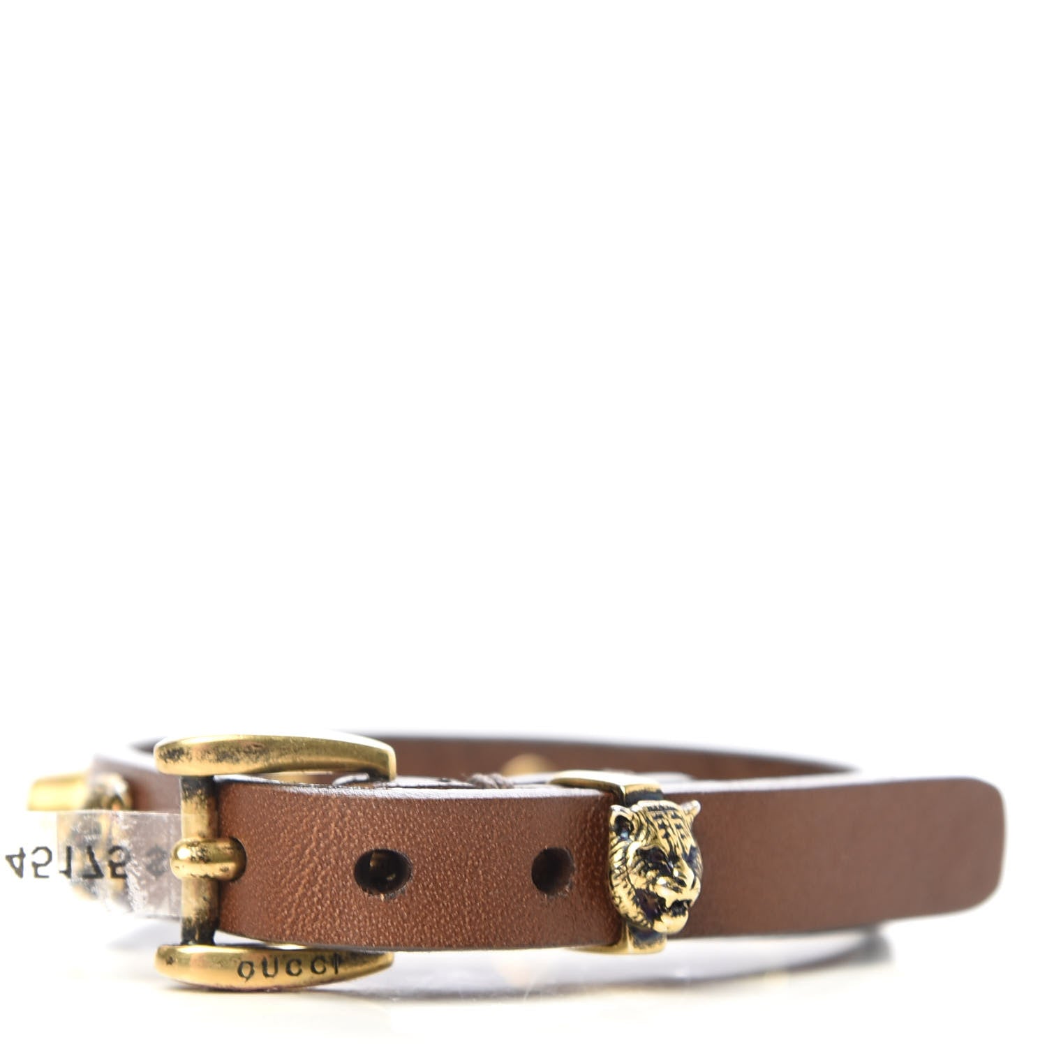 Gucci Calfskin Feline Heads Bracelet Brown 3 of 5