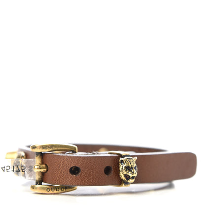 Gucci Calfskin Feline Heads Bracelet Brown 3 of 5