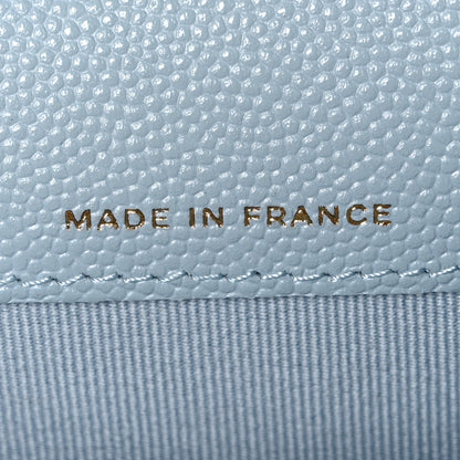 Chanel Caviar Quilted Flap Card Holder Wallet Light Blue 7 of 10