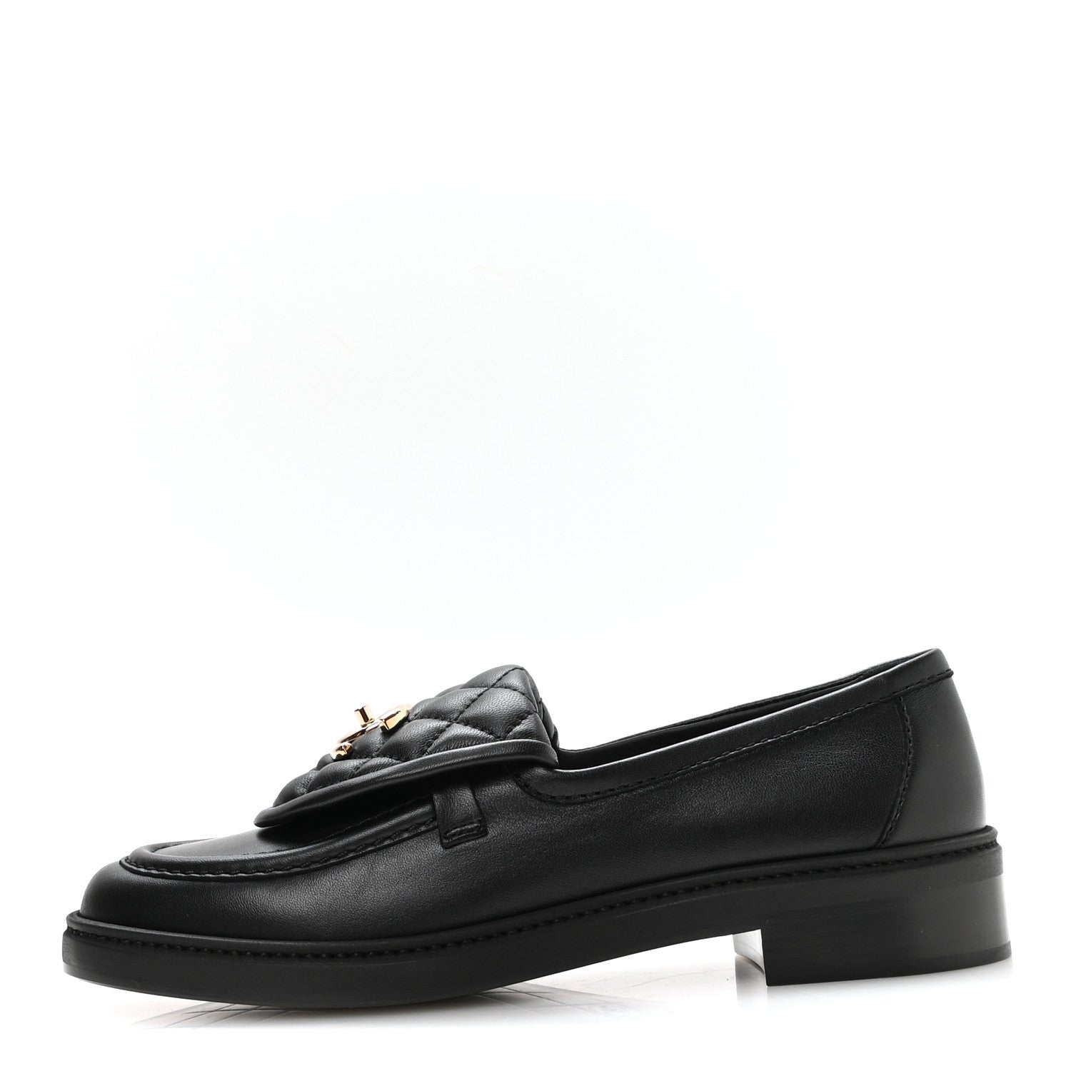 Chanel Lambskin Quilted CC Turnlock Loafers 38 Black 1 of 9