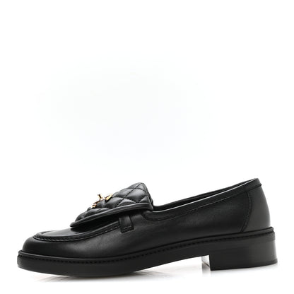 Chanel Lambskin Quilted CC Turnlock Loafers 38 Black 1 of 9
