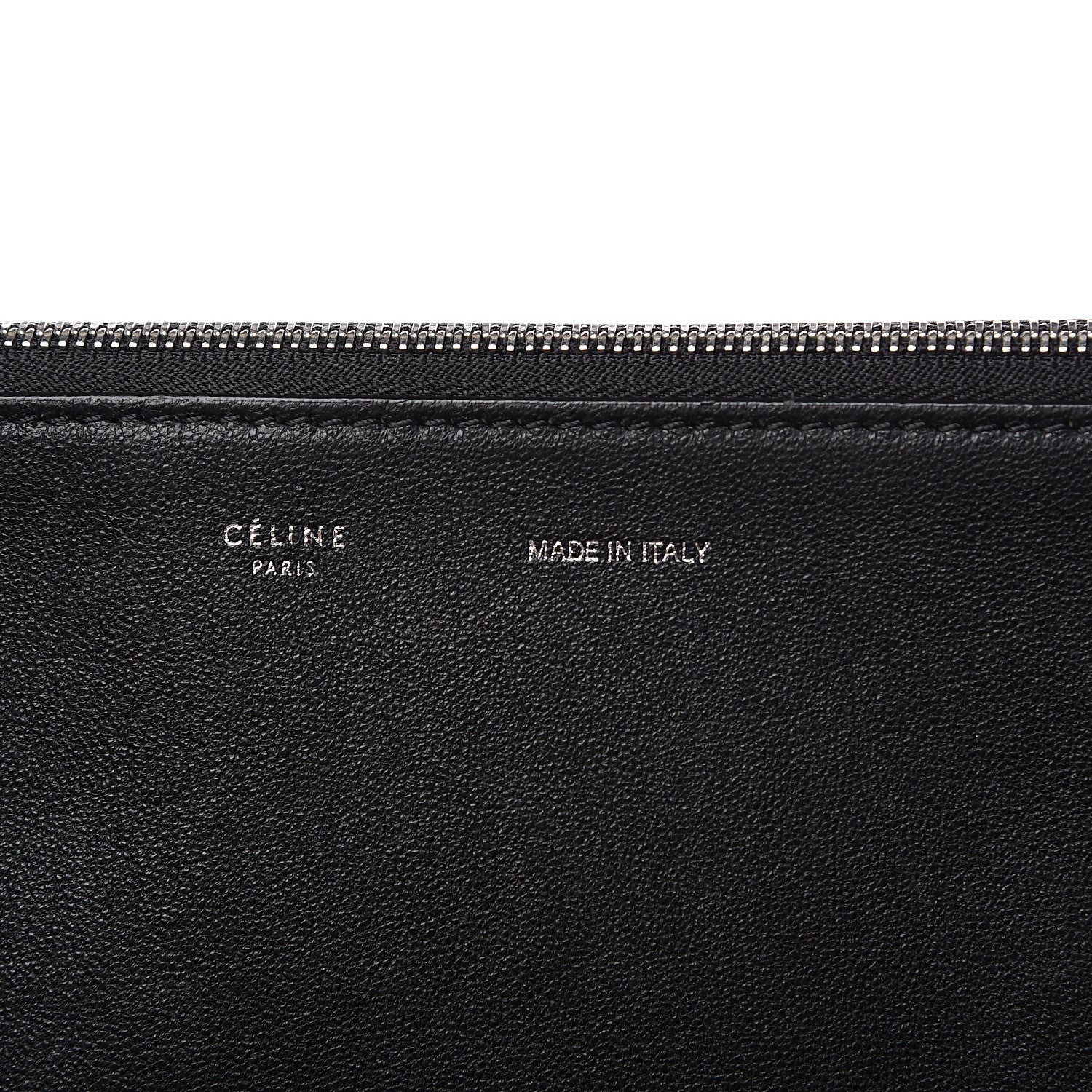Celine Drummed Calfskin Suede Double Zip Trapeze Black 5 of 10