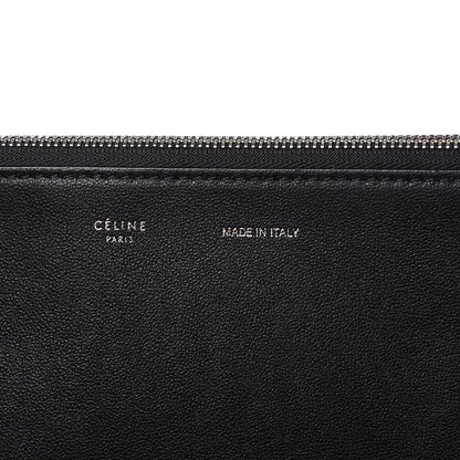 Celine Drummed Calfskin Suede Double Zip Trapeze Black 5 of 10