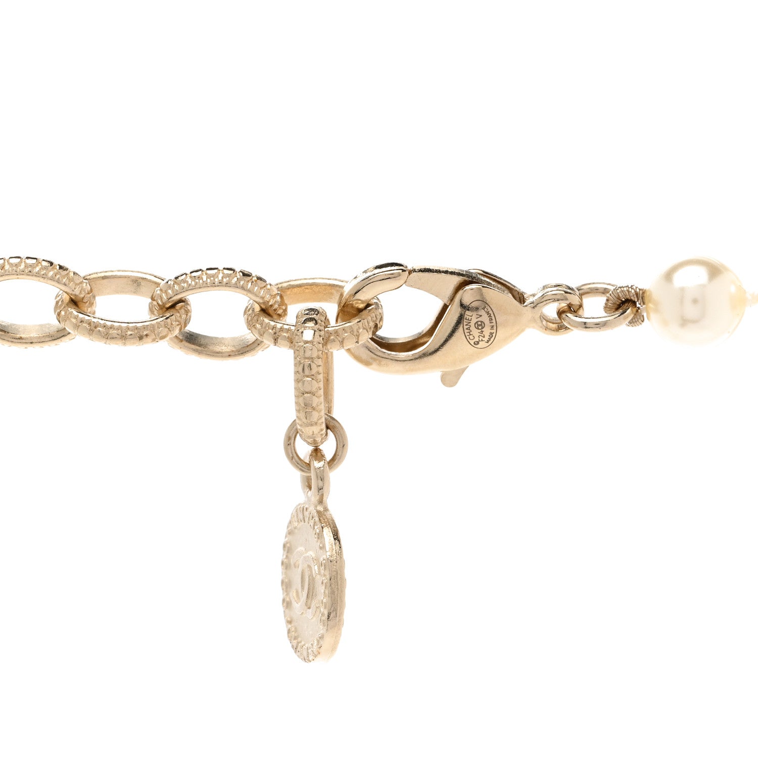 Chanel Graduated Pearl CC Short Necklace Gold 5 of 6