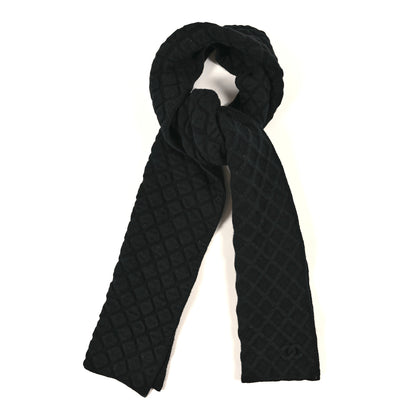 Chanel Cashmere Quilted Scarf Black 1 of 3
