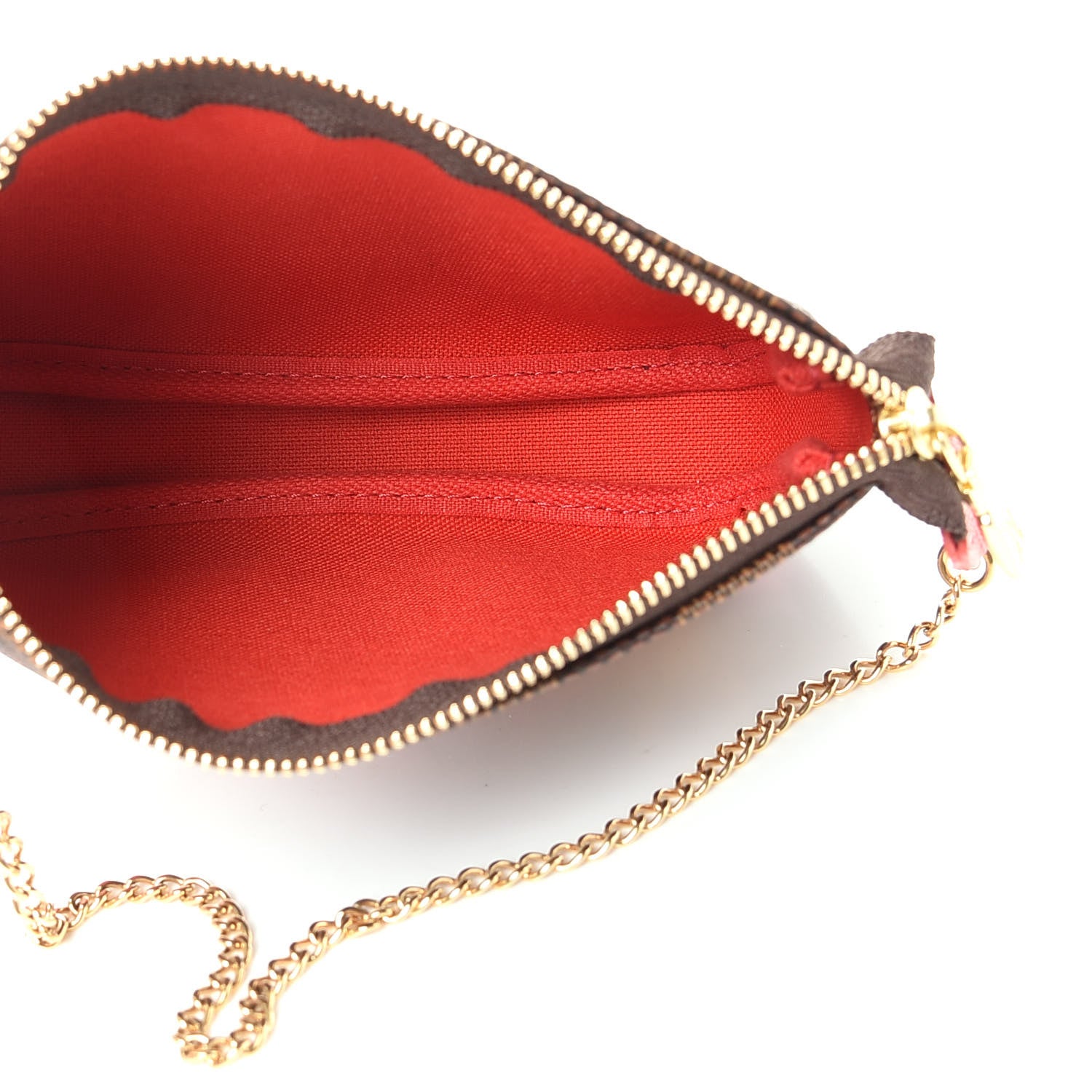Louis Vuitton Damier Ebene 2019 Christmas Animation Mini Pochette Accessories Red 5 of 10
