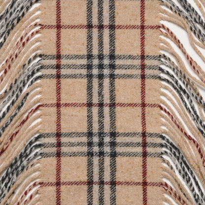 Burberry Wool Check Happy Fringe Scarf Beige 4 of 4