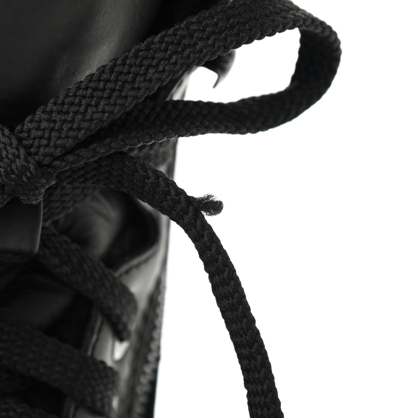 Calfskin Shearling Quilted Cap Toe Combat Boots 37 Black
