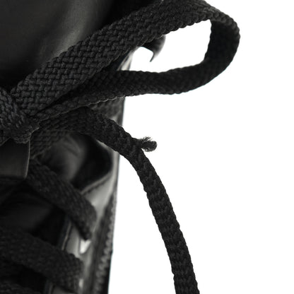 Chanel Calfskin Shearling Quilted Cap Toe Combat Boots 37 Black 9 of 9