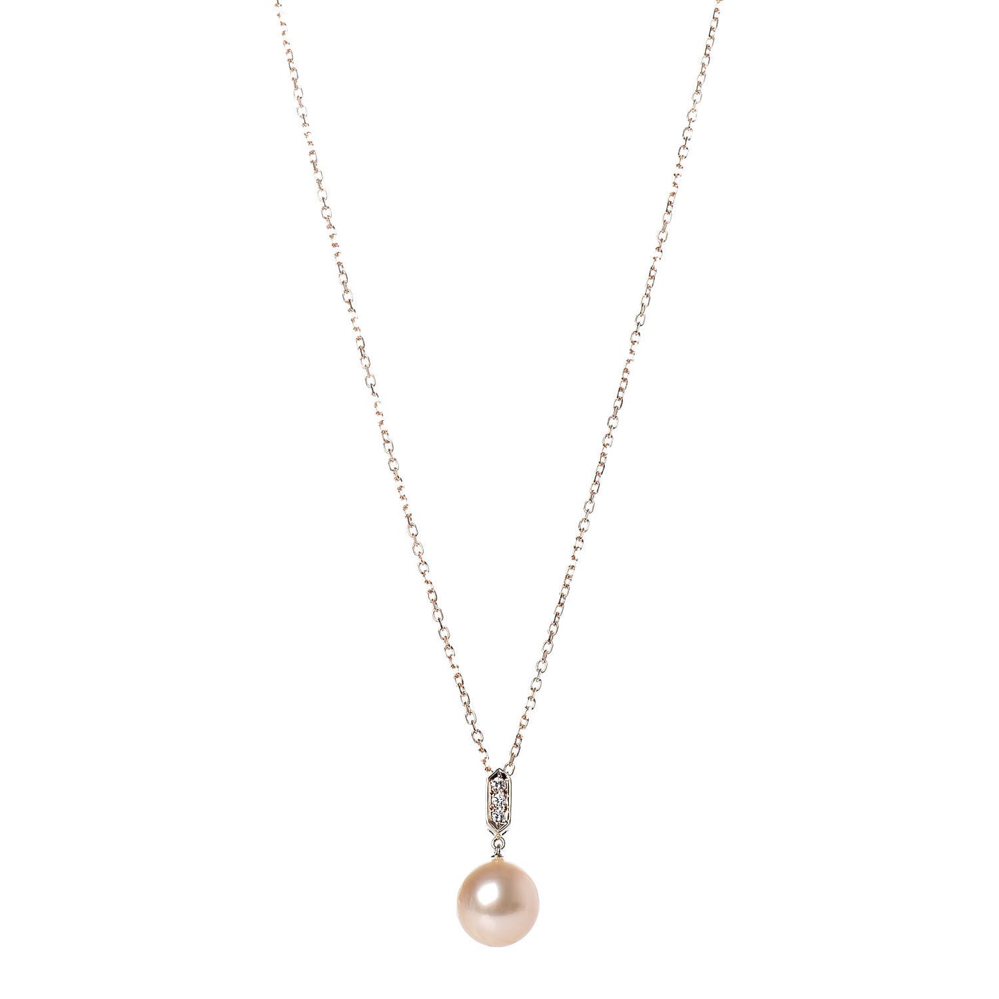 18K Yellow Gold Diamond Golden South Sea Pearl 11mm Pendant Necklace