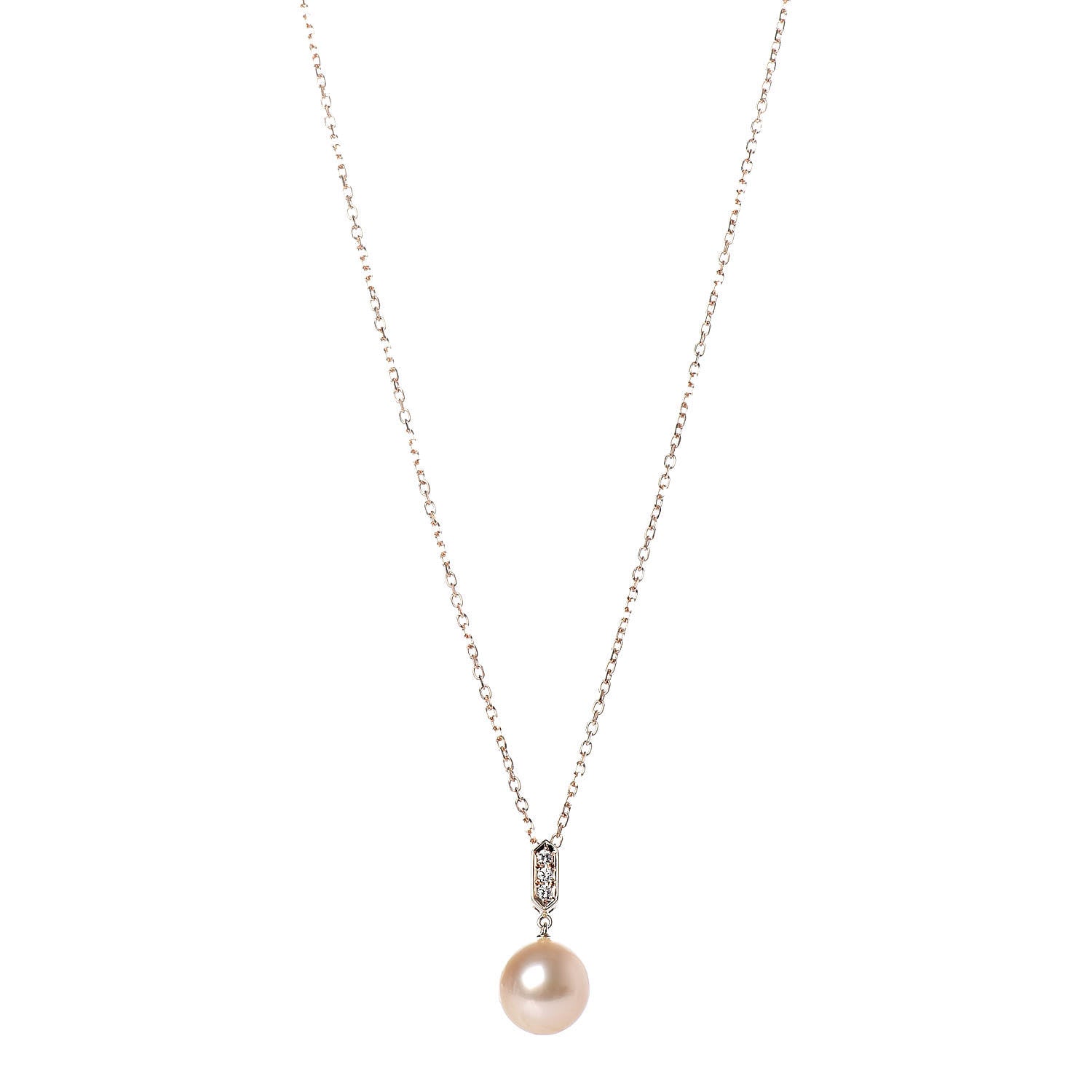 Mikimoto 18K Yellow Gold Diamond Golden South Sea Pearl 11mm Pendant Necklace 1 of 5