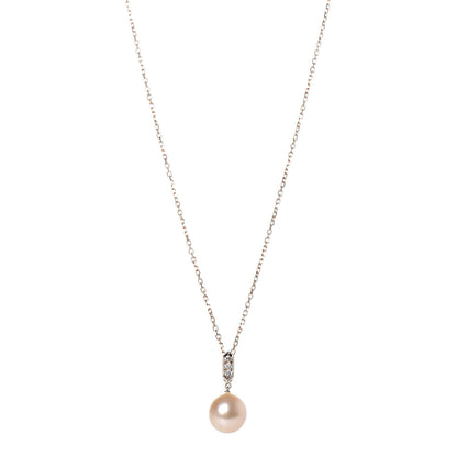 Mikimoto 18K Yellow Gold Diamond Golden South Sea Pearl 11mm Pendant Necklace 1 of 5