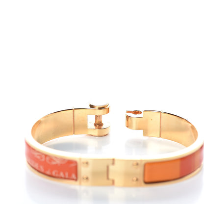 Hermes Enamel Printed Narrow Charniere Brides De Gala Hinged Bracelet S 5 of 8
