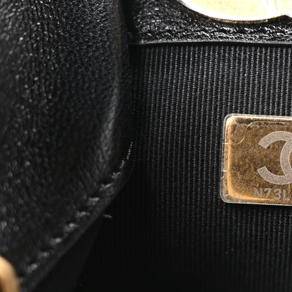 Chanel Suede Calfskin Shiny Lambskin Quilted Small Coco Base Shopping Bag Grey Black 13 of 21