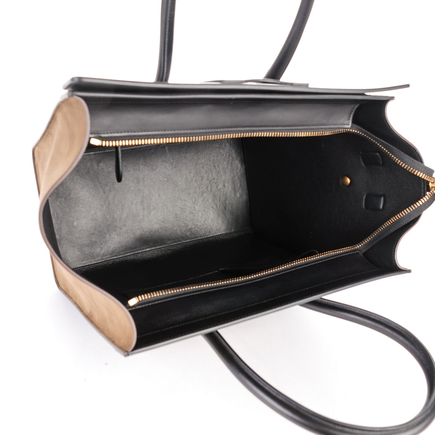 Celine Baby Grained Calfskin Suede Mini Tri-Color Luggage Stone 5 of 8