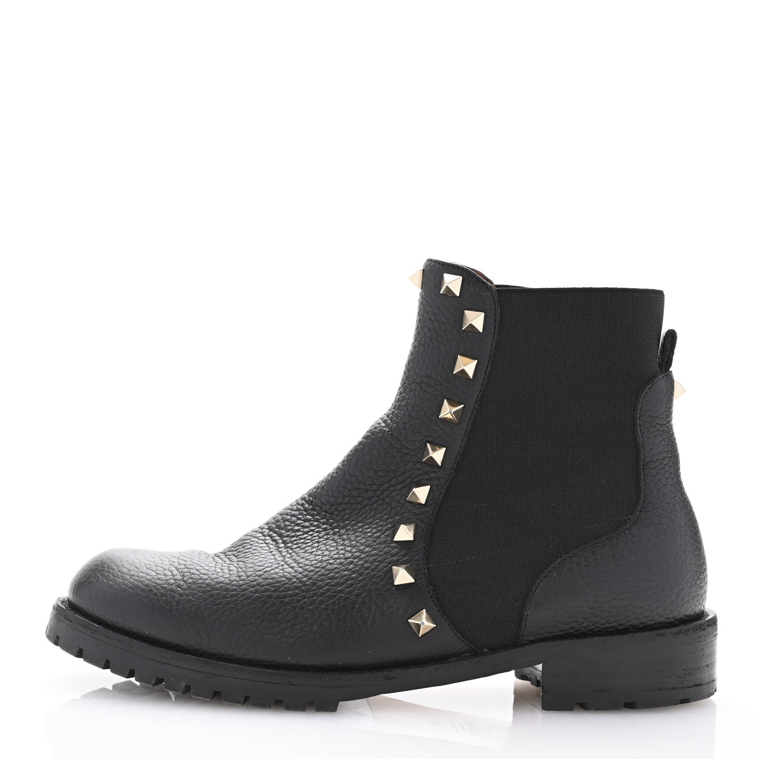 Valentino Garavani Calfskin Rockstud Beatle Chelsea 20mm Ankle Boots 36 Black 1 of 11