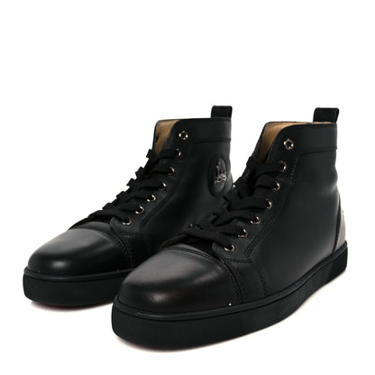 Christian Louboutin Calfskin Mens Louis High Top Sneakers 44 Black 4 of 10