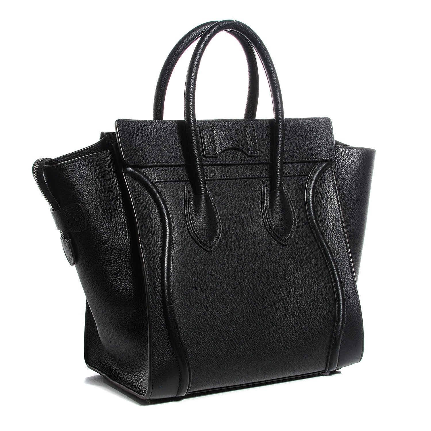 Celine Drummed Calfskin Mini Luggage Black 3 of 8