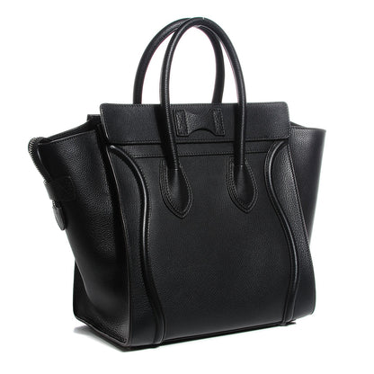 Celine Drummed Calfskin Mini Luggage Black 3 of 8