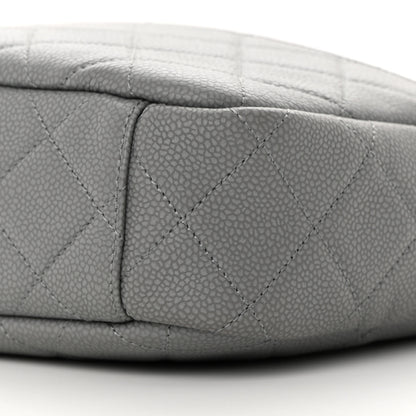 Chanel Iridescent Caviar Flat Quilted Small Coco Tassel Camera Case Grey 10 of 10