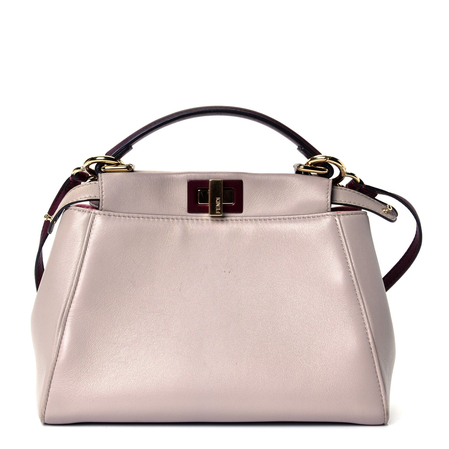 Nappa Colorblock Mini Peekaboo Iconic Satchel Grigio Polvere Bordeaux Bois de Rose