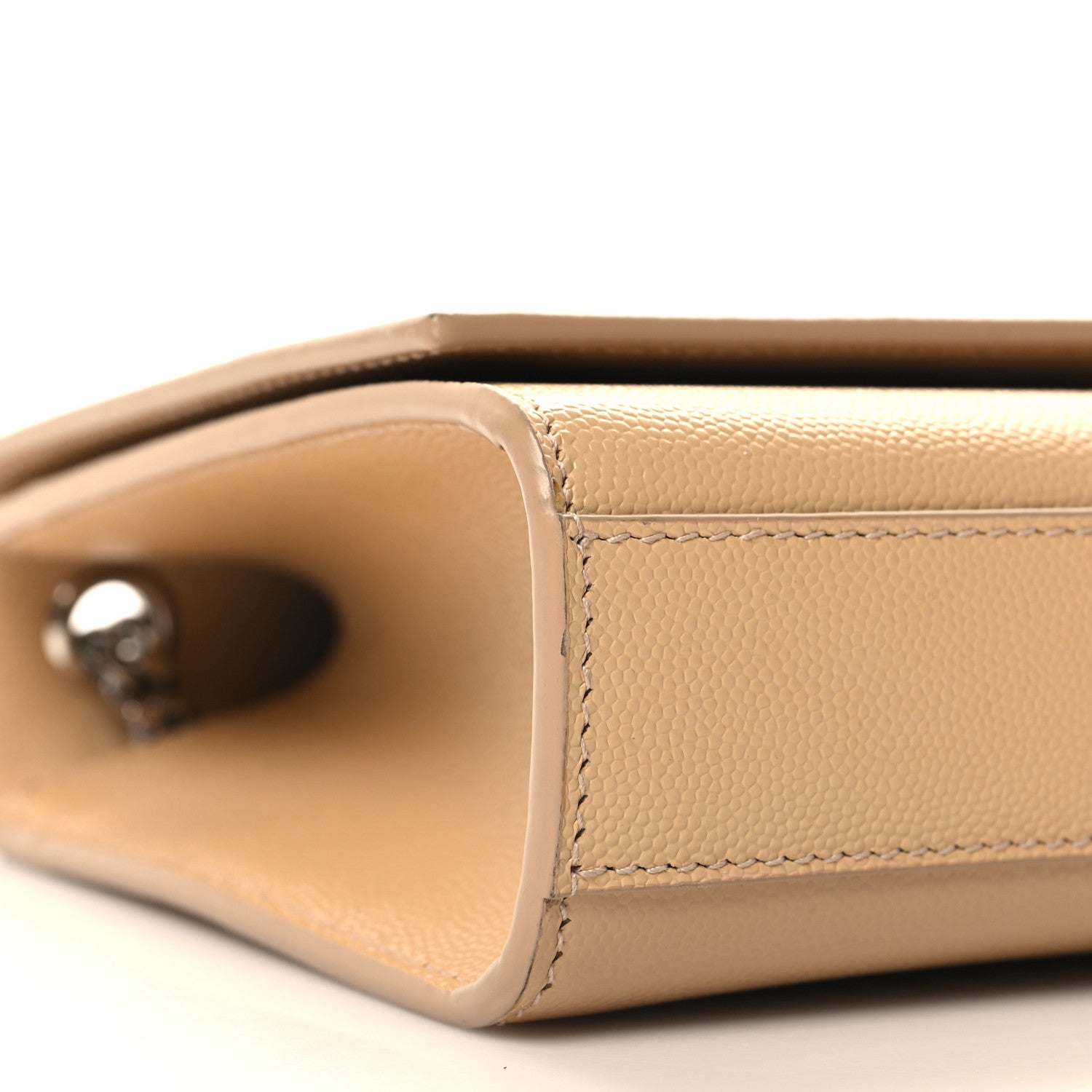 Saint Laurent Grain De Poudre Medium Monogram Kate Satchel Dark Beige 8 of 10