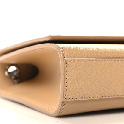 Saint Laurent Grain De Poudre Medium Monogram Kate Satchel Dark Beige 8 of 10