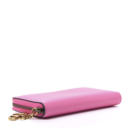 Gucci Cellarius Calfskin GG Marmont Charm Zip Around Wallet Pink Tropical Flower 3 of 9