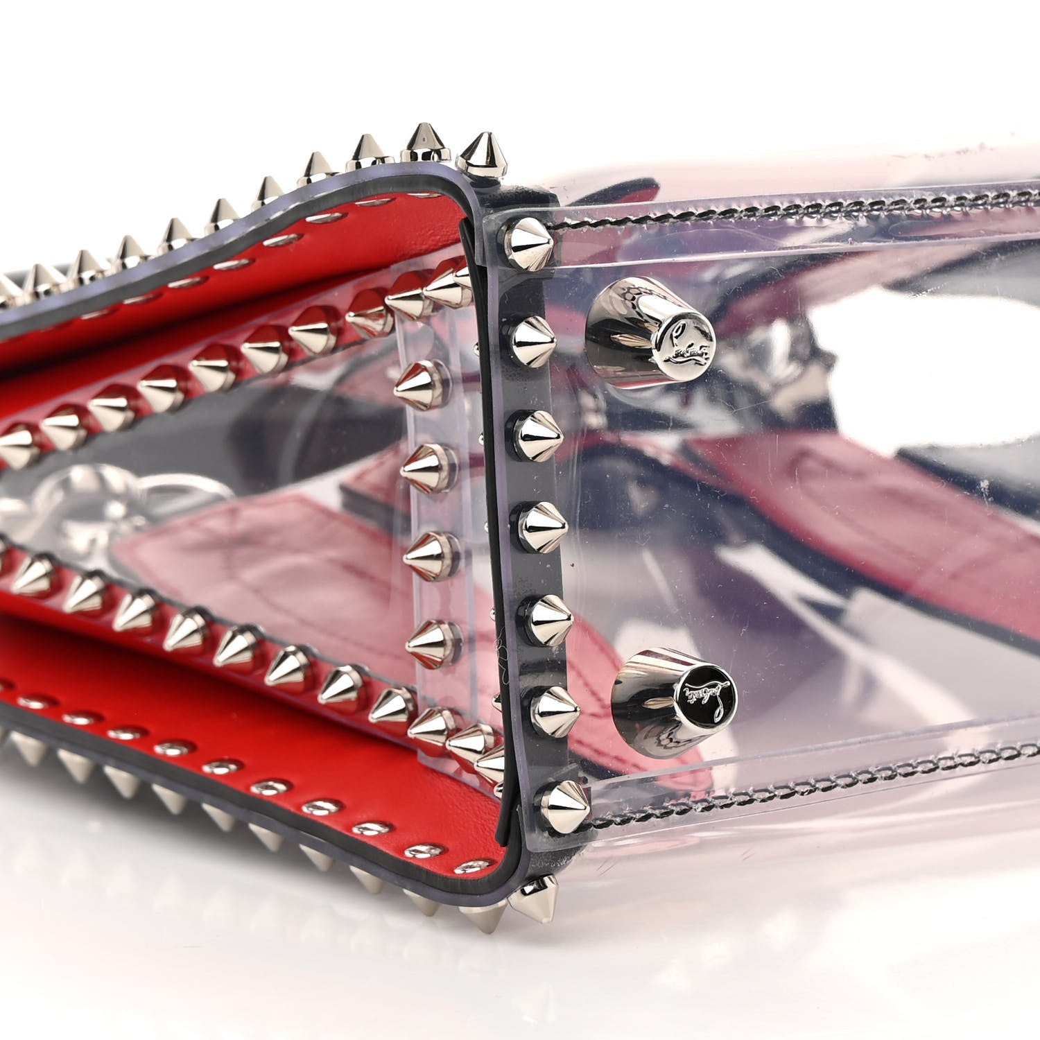 Christian Louboutin PVC Calfskin Spiked Mini Paloma Black 9 of 13