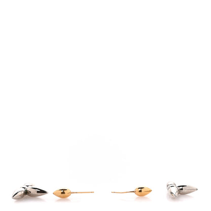 Louis Vuitton Metal Louisette Earrings Silver Gold 3 of 3