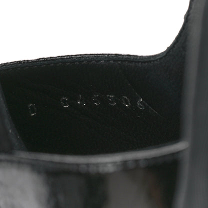 Chanel Crumpled Shiny Fabric Grosgrain Cap Toe Camellia Bow Slingback Pumps 37 Black 8 of 9