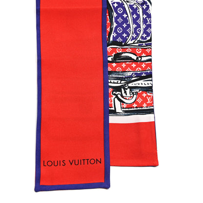 Louis Vuitton Silk Monogram Trunks Bandeau Red 2 of 3