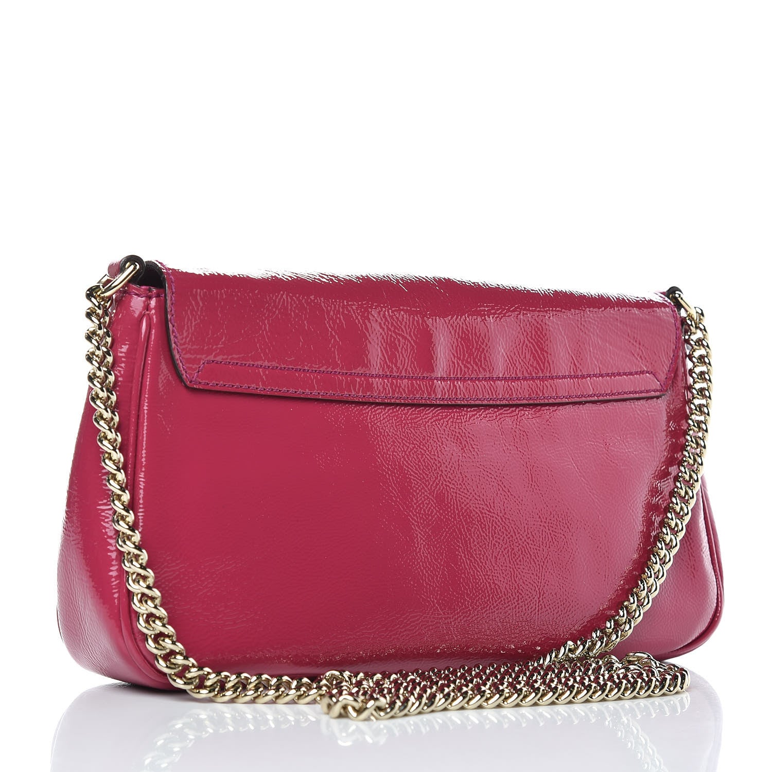 Gucci Patent Medium Soho Flap Crossbody Bright Bougainvillea 3 of 11