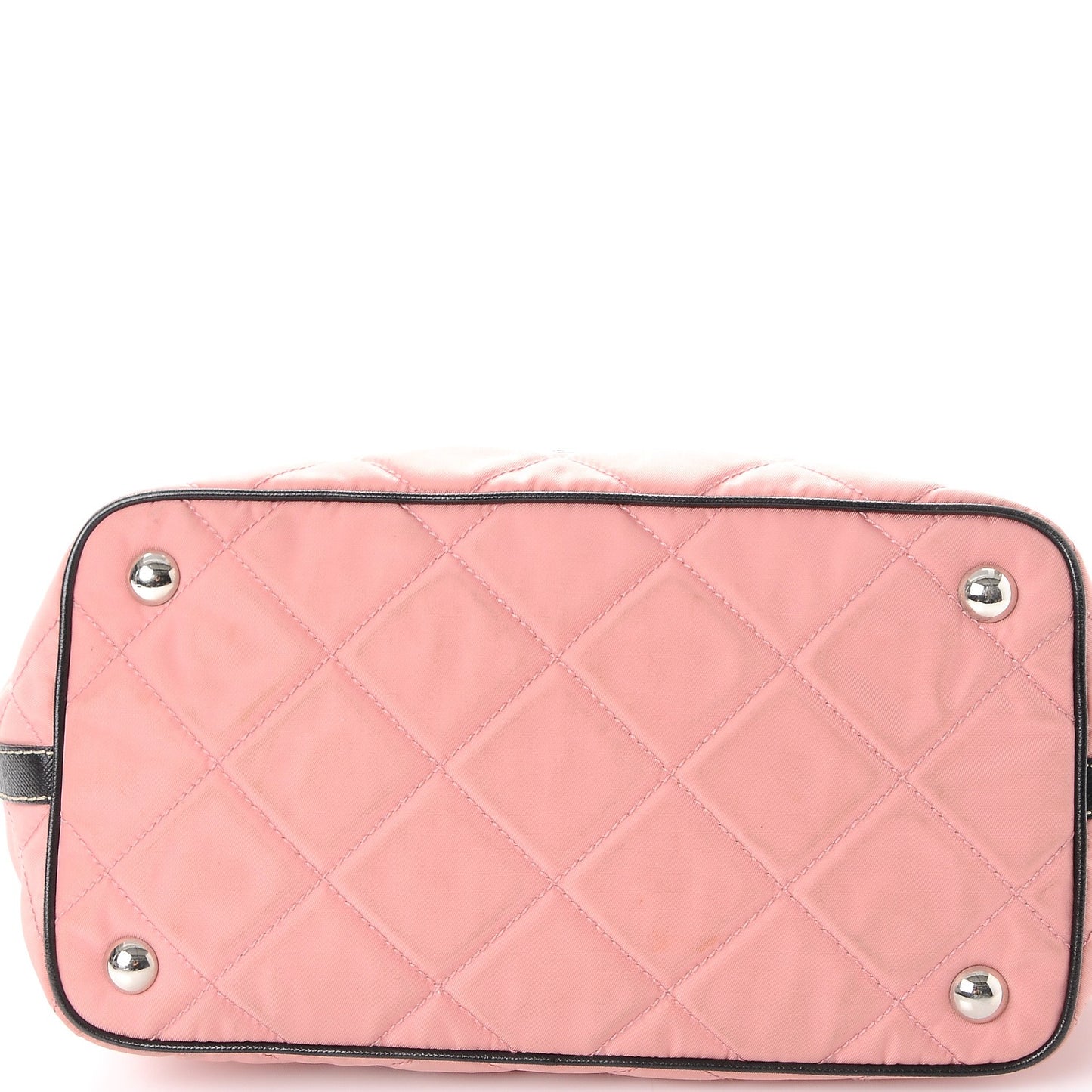 Tessuto Nylon Impuntutato Quilted Shoulder Bag Rosa Black