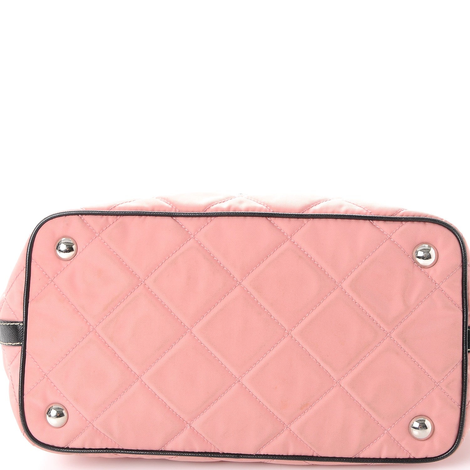 Prada Tessuto Nylon Impuntutato Quilted Shoulder Bag Rosa Black 9 of 9