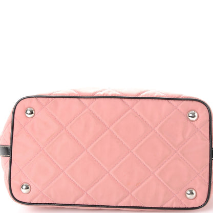 Prada Tessuto Nylon Impuntutato Quilted Shoulder Bag Rosa Black 9 of 9