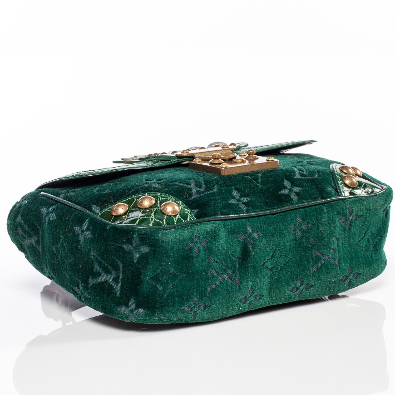Louis Vuitton Monogram Velours Irvine Alligator Bag Green 5 of 9