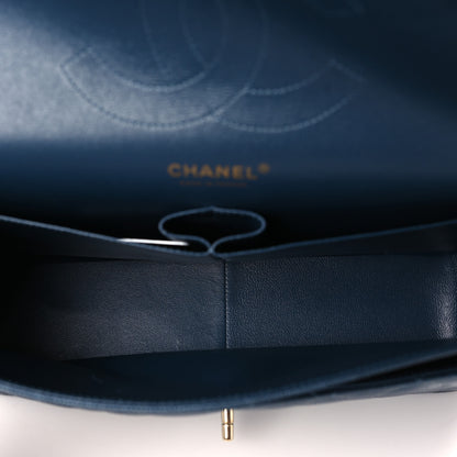 Chanel Caviar Quilted Jumbo Double Flap Navy Blue 5 of 9
