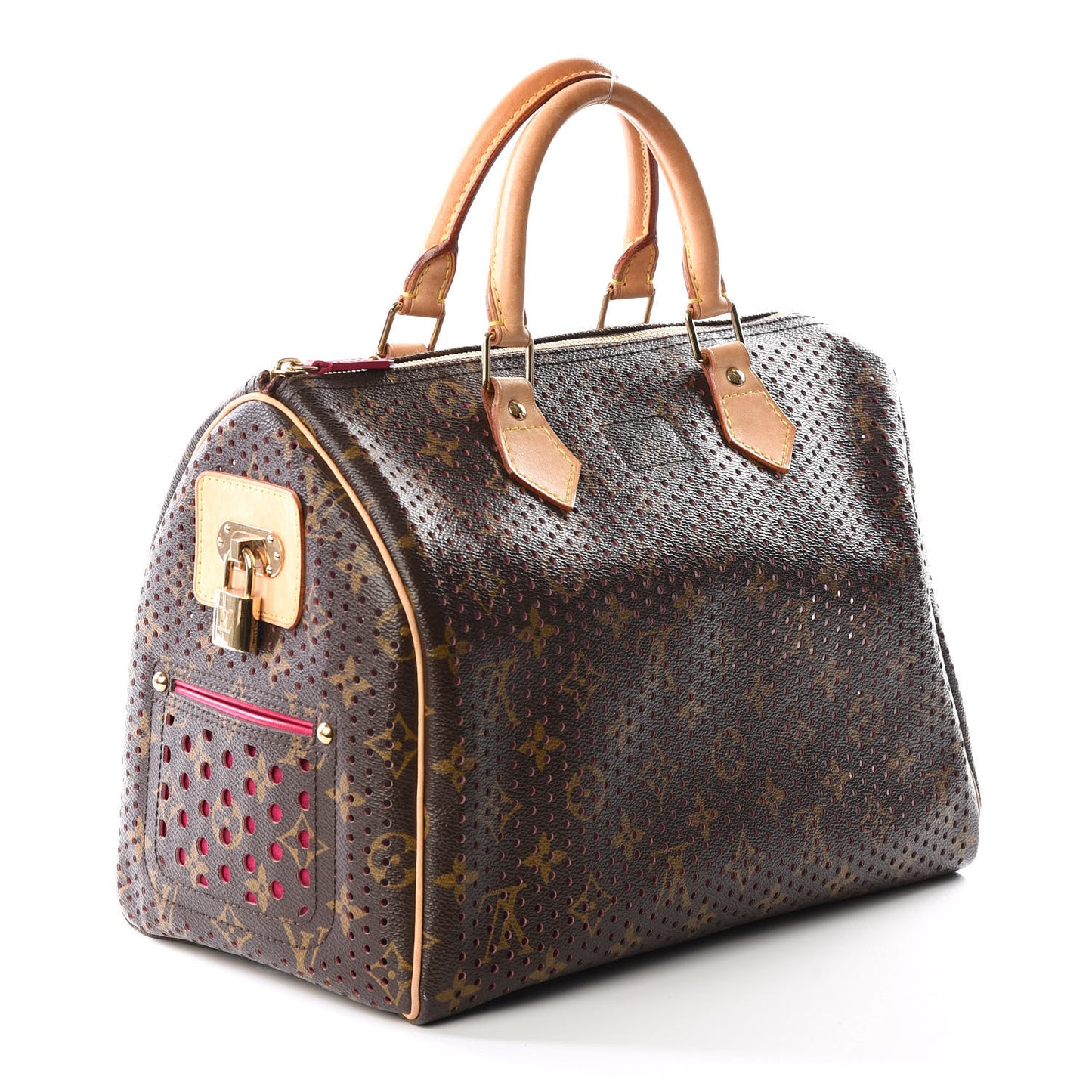 Monogram Perforated Speedy 30 Fuchsia