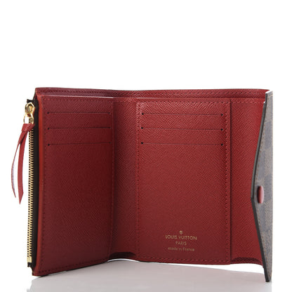 Louis Vuitton Damier Ebene Victorine Wallet Red 5 of 8