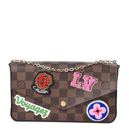 Louis Vuitton Damier Ebene LV Stories Pochette Felicie Chain Wallet 1 of 12