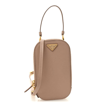 Prada Saffiano Triangle Mini Bag Cipria 1 of 11