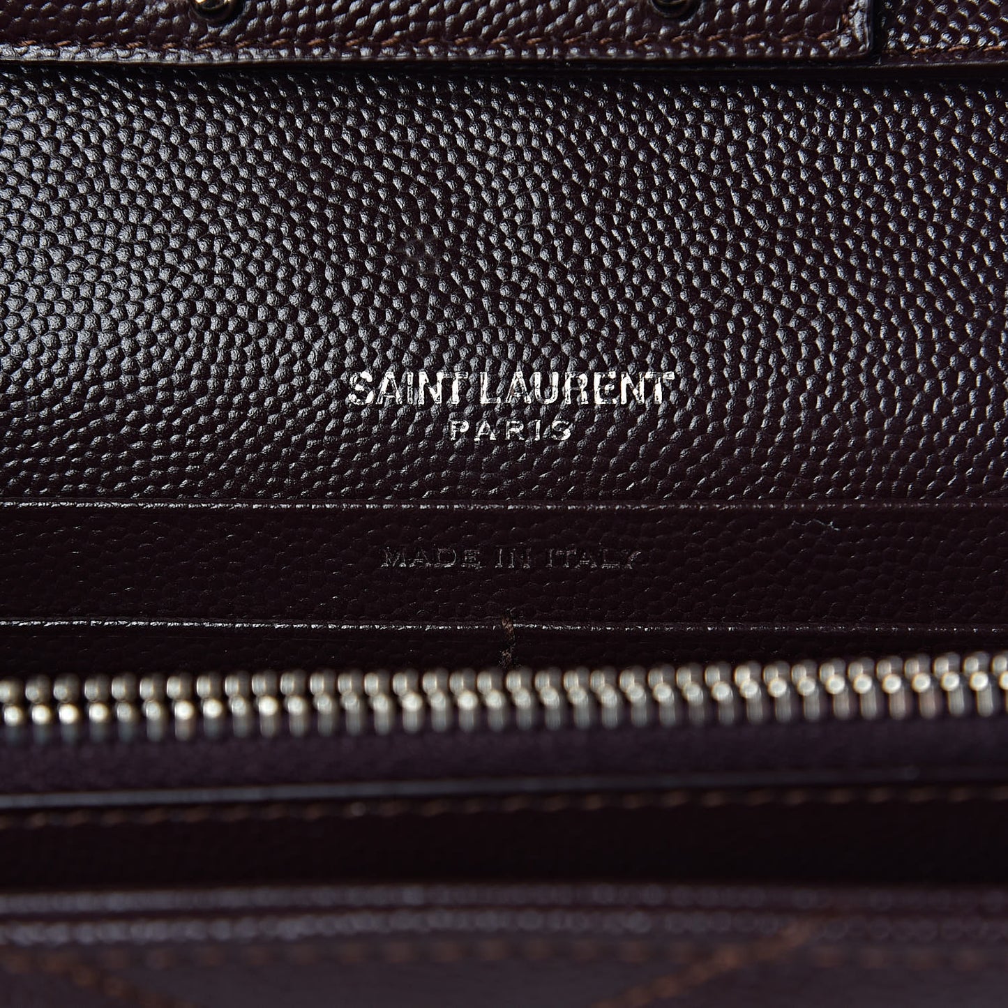 Grain De Poudre Matelasse Chevron Monogram Chain Wallet Dark Brown