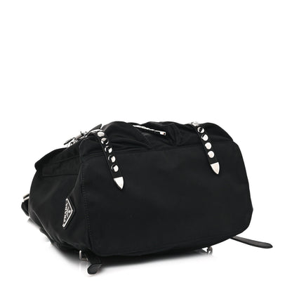 Prada Nylon New Vela Studded Backpack Black 4 of 14