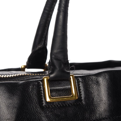 Prada Glace Calf Extra Wide Tote Black 13 of 17